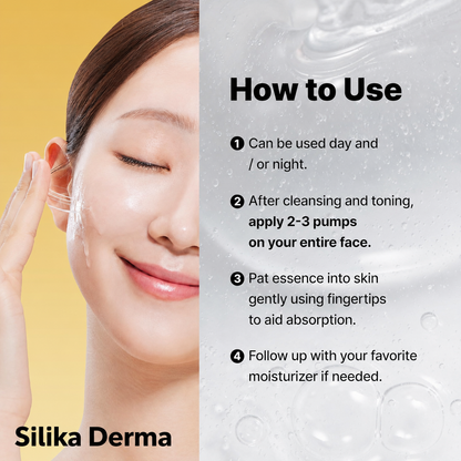 Silika Derma Snail Quench Hydrating Repair Essence – Snail Mucin, Panthenol & Hyaluronic Acid for Dehydrated, Dull and Stressed Skin