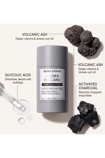 Silika Derma Alaska Volcano Pore Clay Stick| 40 g.